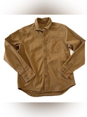 Topo Designs Shirt Mens Medium Organic Cotton Button Down Desert Long Sleeve Tan
